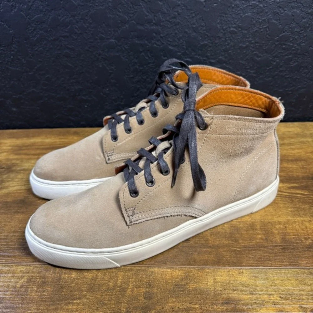 Wolverine 1000 Mile W40595 Tan Suede Leather Mid Top Sneaker‎ Mens 10.5D